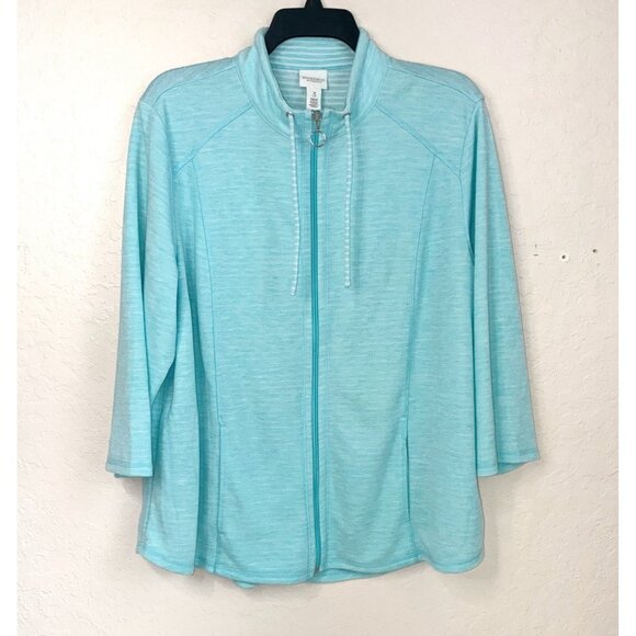 Chico’s Weekends Jacket Womens XL Or 3 Zip Close Drawcord Lightweight Beachy - Picture 1 of 10